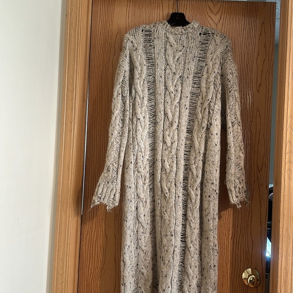 Zara Cable Knit Torn Coat Cardigan - Picture 8 of 16